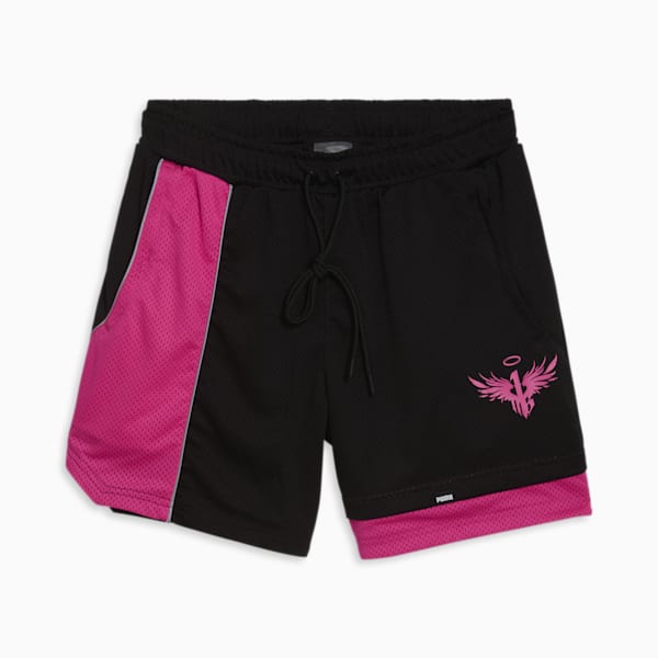 PUMA x LAMELO BALL Toxic Basketball Shorts III, PUMA Black-Glowing Pink, extralarge