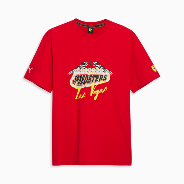 Playera Scuderia Ferrari Race Garage Crews Las Vegas para hombre, Rosso Corsa, extralarge