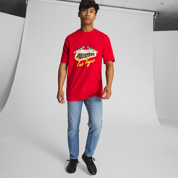 Playera Scuderia Ferrari Race Garage Crews Las Vegas para hombre, Rosso Corsa, extralarge