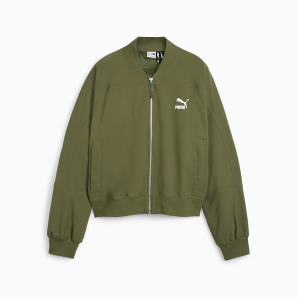 Chamarra bomber para mujer CLASSICS Shiny, Olive Green, extralarge