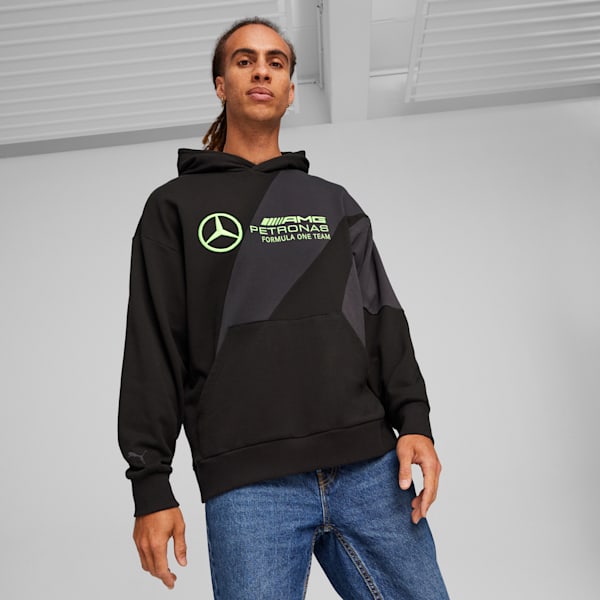 Sudadera con capucha para hombre Mercedes-AMG Petronas Motorsport Statement, PUMA Black, extralarge