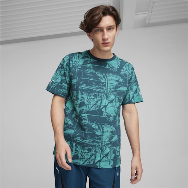 Mercedes-AMG Petronas Motorsport Statement Men's Printed T-shirt, Ocean Tropic, extralarge-IND