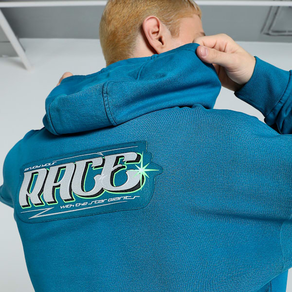 Mercedes-AMG PETRONAS Garage Crew Men's Relaxed Fit Motorsport Hoodie, Ocean Tropic, extralarge-IND