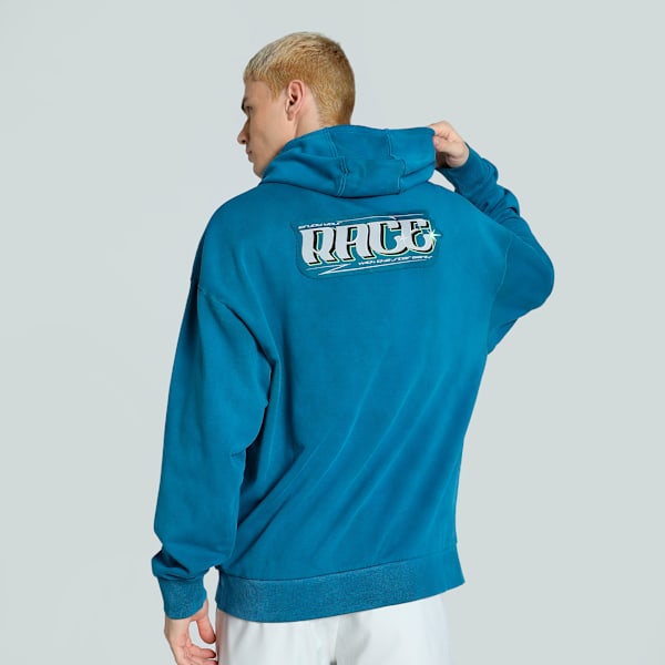 Mercedes-AMG PETRONAS Garage Crew Men's Relaxed Fit Motorsport Hoodie, Ocean Tropic, extralarge-IND