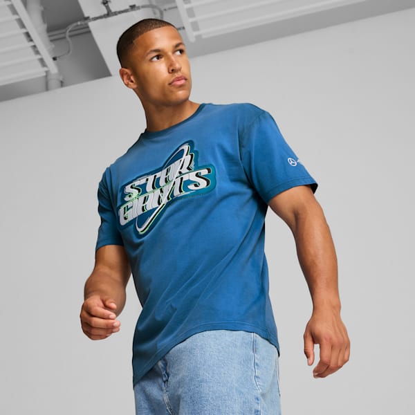 Camiseta Mercedes-AMG Petronas F1® Team Crews Go Summer para hombre, Ocean Tropic, extralarge