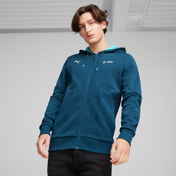 Mercedes AMG-Petronas F1® Motorsport Men's Hooded Sweat Jacket, Ocean Tropic, extralarge