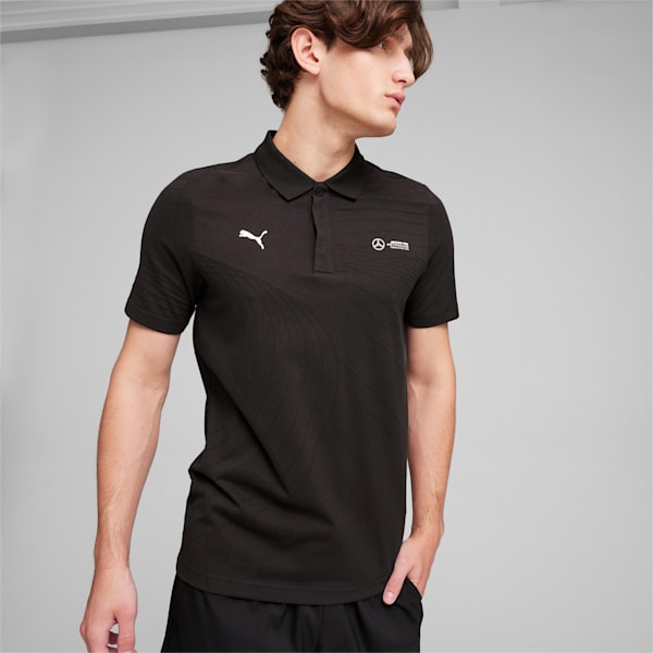 Mercedes-AMG Petronas Motorsport Jacquard Men's Polo, PUMA Black, extralarge-IDN