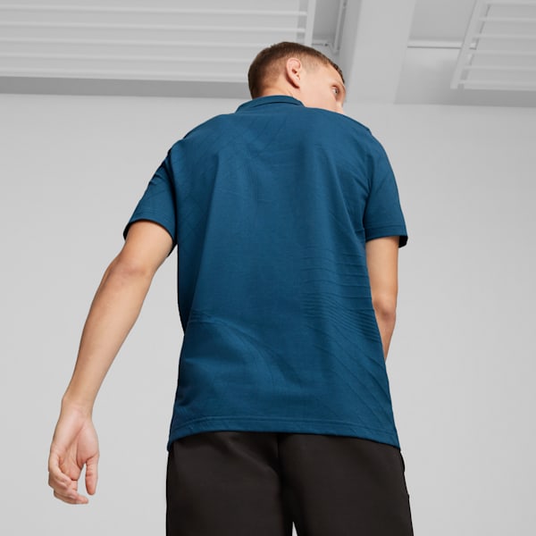 Mercedes-AMG Petronas Motorsport Jacquard Men's Polo, Ocean Tropic, extralarge-IND