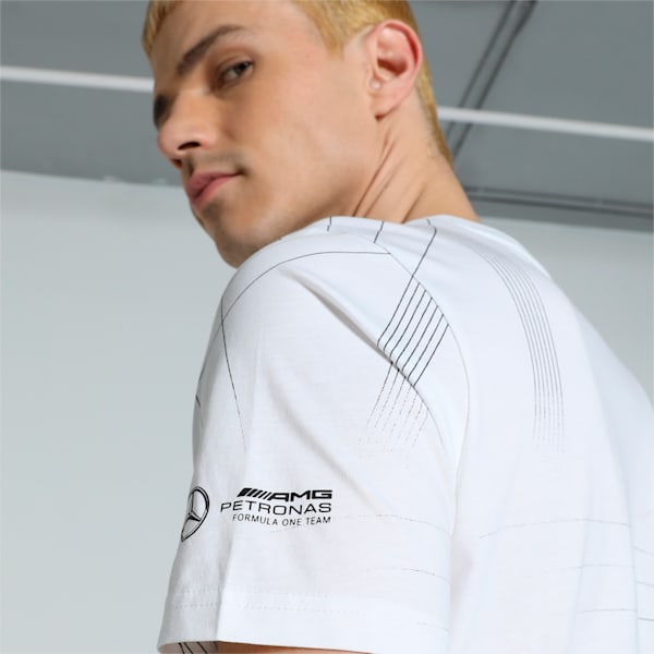 Mercedes-AMG Petronas Motorsport Men's Printed Logo T-shirt, PUMA White, extralarge-IND