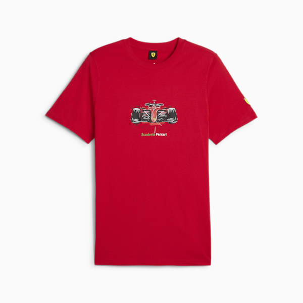Scuderia Ferrari Men's Motorsport Race Graphic T-shirt, Rosso Corsa, extralarge-IND
