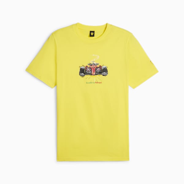 Scuderia Ferrari Men's Motorsport Race Graphic T-shirt, Speed Yellow, extralarge-IDN