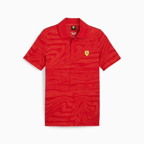 Playera tipo polo estampada para hombre Scuderia Ferrari Race Motorsport, Rosso Corsa, extralarge