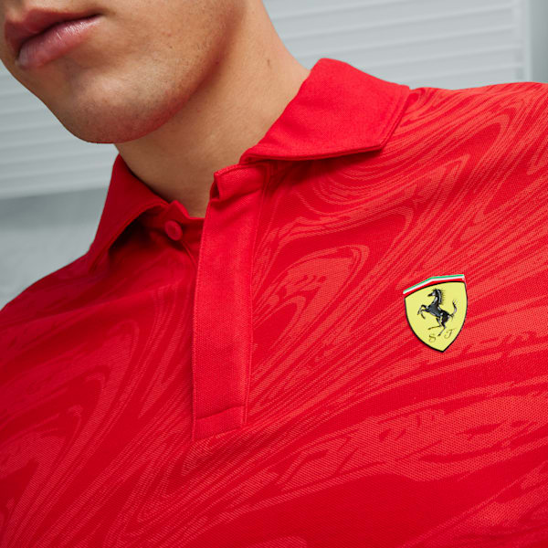 Playera tipo polo estampada para hombre Scuderia Ferrari Race Motorsport, Rosso Corsa, extralarge