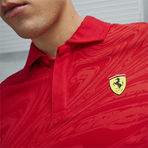 Scuderia Ferrari Race Men's Motorsport Graphic Polo, Rosso Corsa, extralarge