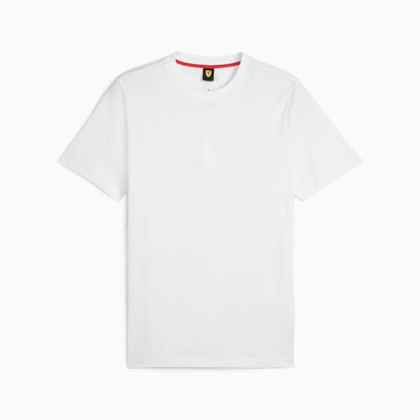 Scuderia Ferrari Race Big Shield Men's Motorsport Tonal Tee, PUMA White, extralarge