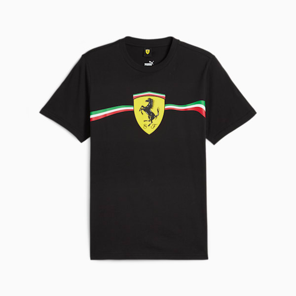 Scuderia Ferrari Race Big Shield Men's Motorsport Heritage Tee, PUMA Black, extralarge