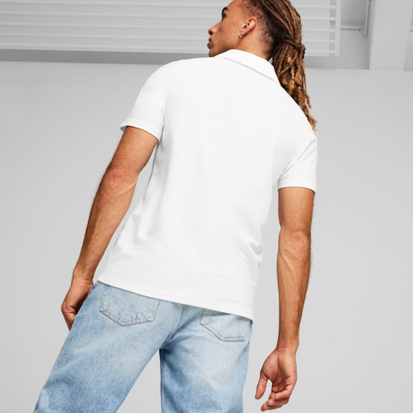 Playera tipo polo para hombre Scuderia Ferrari Race MT7, PUMA White, extralarge