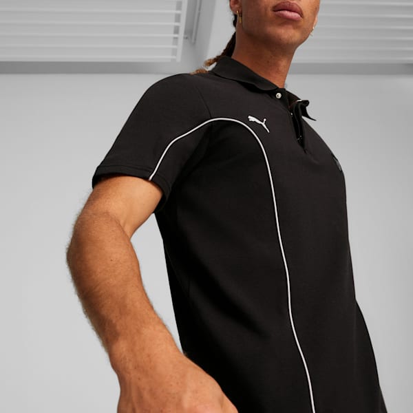 Playera tipo polo para hombre Scuderia Ferrari Style Motorsport, PUMA Black, extralarge