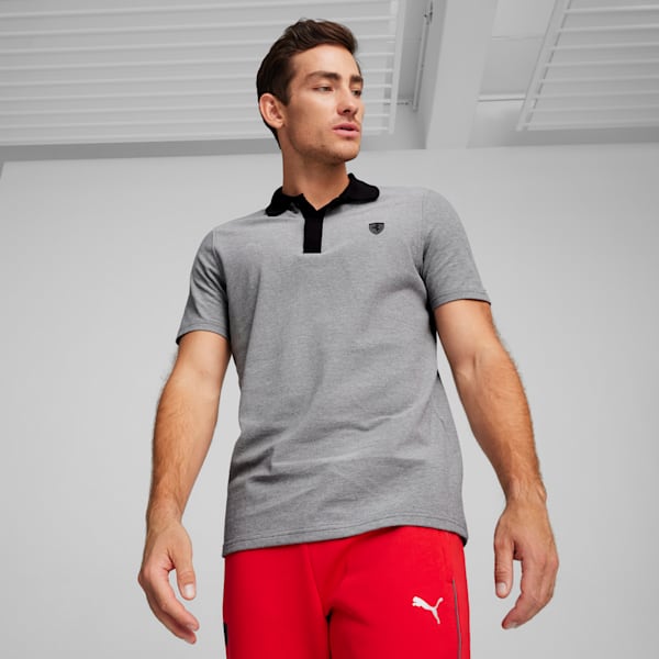Scuderia Ferrari Style 2-Tone Men's Motorsport Polo, PUMA Black, extralarge-IND