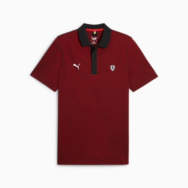 Scuderia Ferrari Style 2-Tone Men's Motorsport Polo, Rosso Corsa, extralarge-IND
