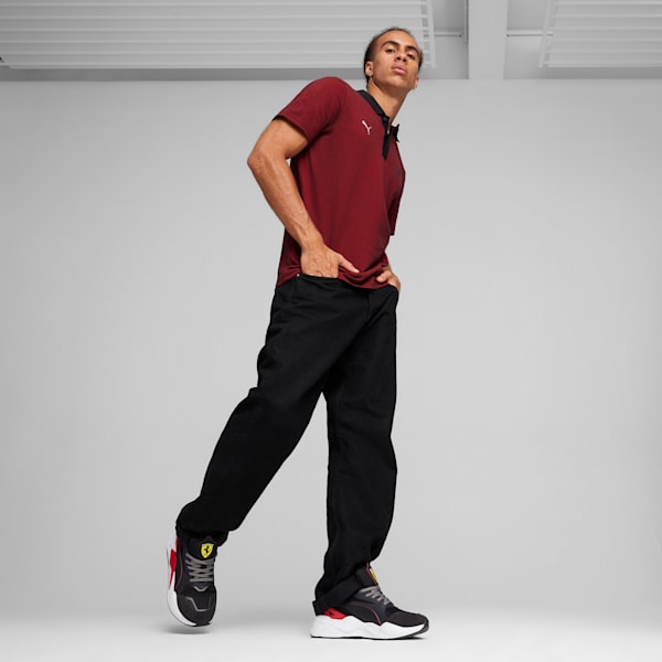 Scuderia Ferrari Style 2-Tone Men's Motorsport Polo, Rosso Corsa, extralarge-IND