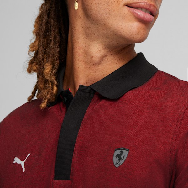 Scuderia Ferrari Style 2-Tone Men's Motorsport Polo, Rosso Corsa, extralarge-IND