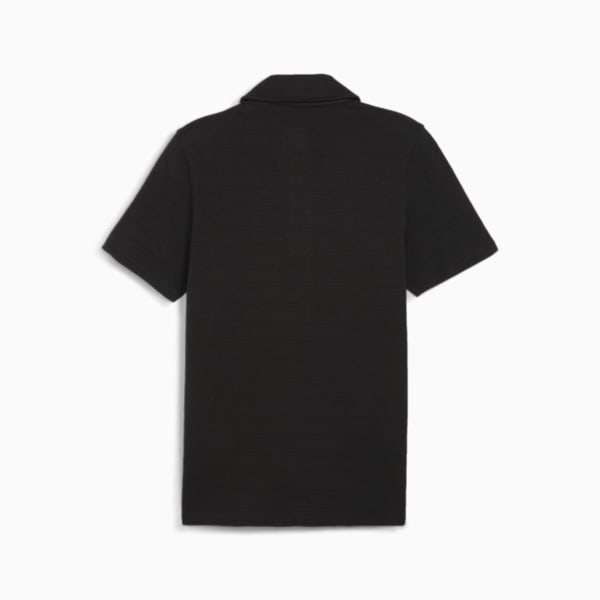 メンズ フェラーリ スタイル ジャガード 半袖 ポロシャツ, PUMA Black, extralarge-IDN