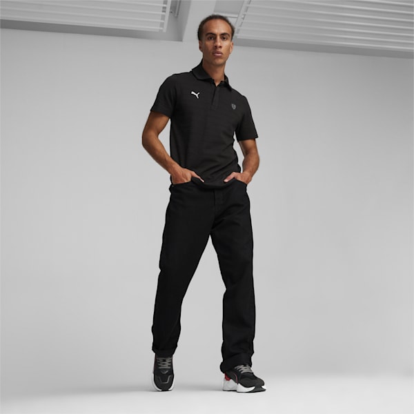 メンズ フェラーリ スタイル ジャガード 半袖 ポロシャツ, PUMA Black, extralarge-IDN