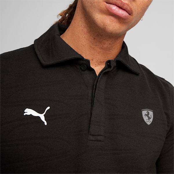 Scuderia Ferrari Style Men's Motorsport Jacquard Polo, PUMA Black, extralarge-IDN