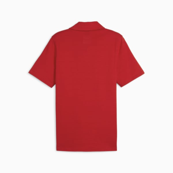 メンズ フェラーリ スタイル ジャガード 半袖 ポロシャツ, Rosso Corsa, extralarge-JPN
