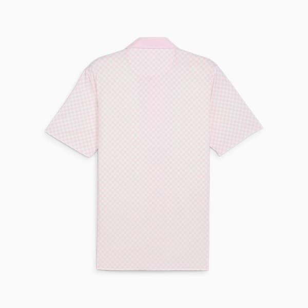 PUMA x ARNOLD PALMER Checkered Men's Golf Polo, White Glow-Pale Pink, extralarge
