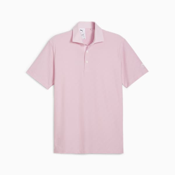 メンズ ゴルフ PUMA x ARNOLD PALMER ジャカード ストライプ 半袖 ポロシャツ, Pale Pink, extralarge-AUS