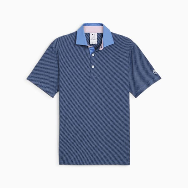 メンズ ゴルフ PUMA x ARNOLD PALMER ジャカード ストライプ 半袖 ポロシャツ, Blue Skies, extralarge-JPN