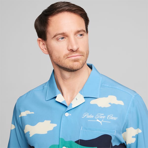 メンズ ゴルフ PUMA x PTC カラープリント 半袖 シャツ, Regal Blue, extralarge-AUS