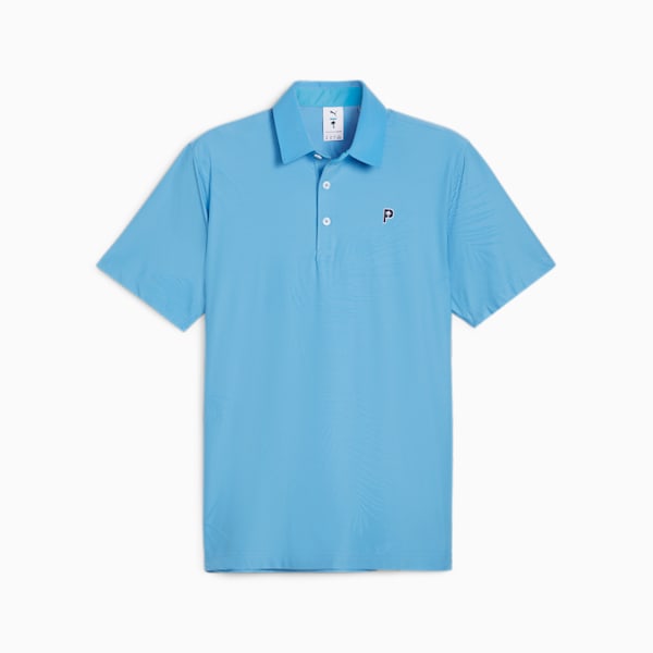 メンズ ゴルフ PUMA x PTC ジャカード 半袖 ポロシャツ, Regal Blue, extralarge-AUS