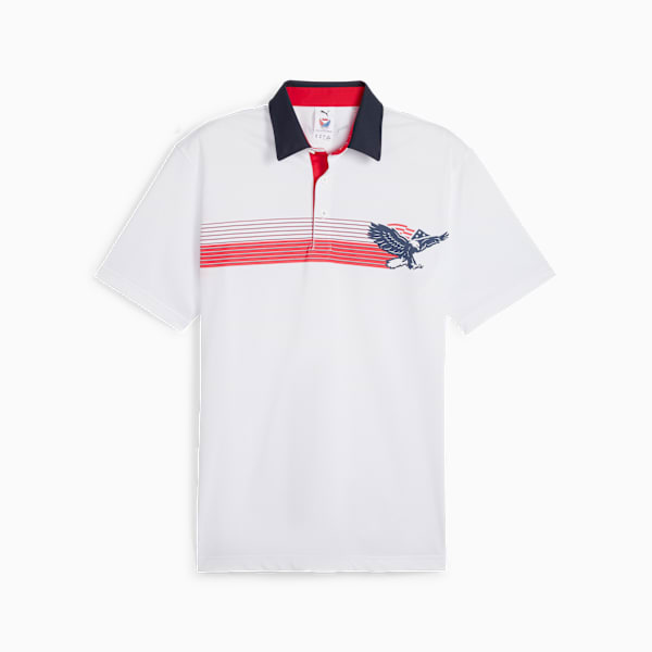 PUMA x VOLITION Eagle Men's Golf Polo, White Glow-Deep Navy, extralarge