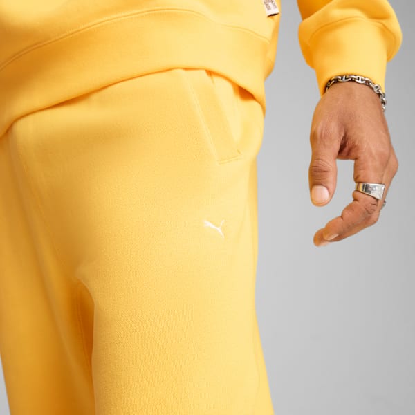 MMQ Men's Relaxed Fit Knitted Sweatpants, Sunny Yellow, extralarge-IND