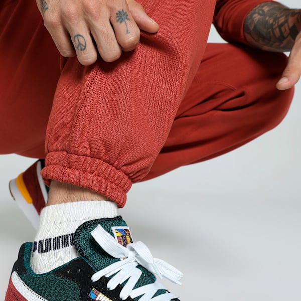 MMQ Men's Relaxed Fit Knitted Sweatpants, Mars Red, extralarge-IND