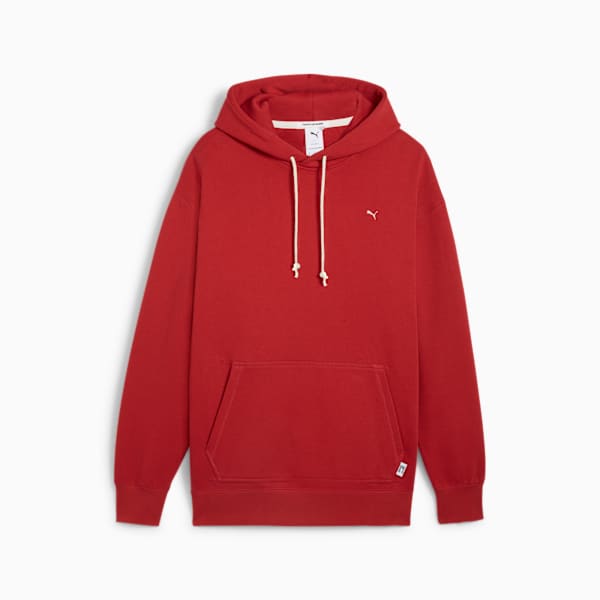 MMQ Men's Relaxed Fit Terry Hoodie, Club Red, extralarge-IND