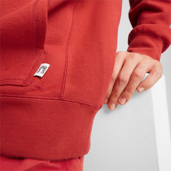 MMQ Men's Relaxed Fit Terry Hoodie, Club Red, extralarge-IND