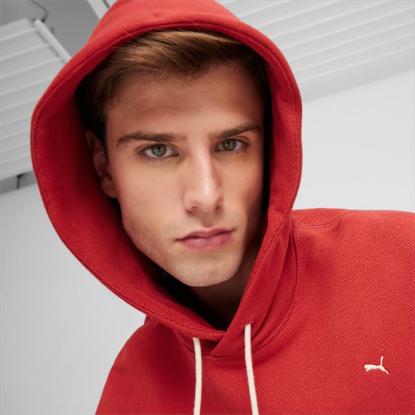 MMQ Men's Relaxed Fit Terry Hoodie, Club Red, extralarge-IND