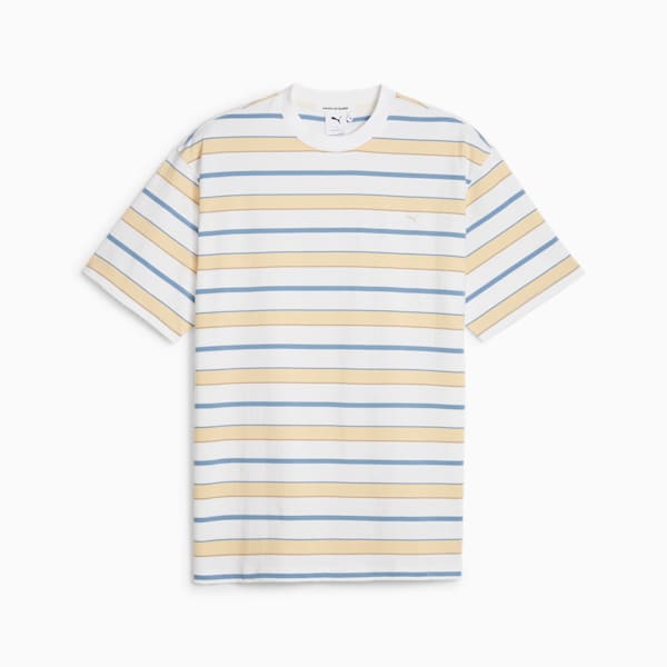 Camiseta MMQ a rayas para hombre, PUMA White, extralarge