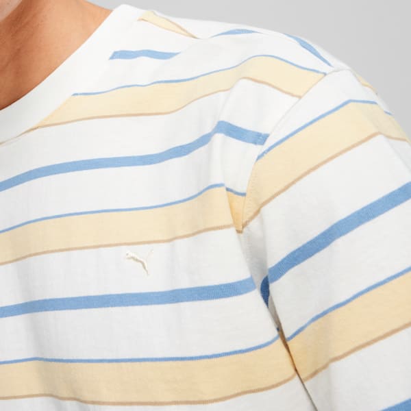 MMQ Striped Men's Tee, PUMA White, extralarge