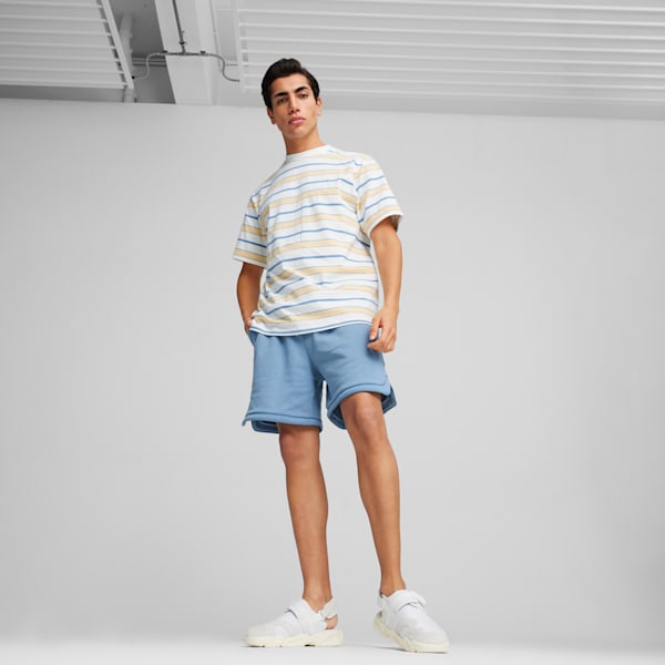 Camiseta MMQ a rayas para hombre, PUMA White, extralarge