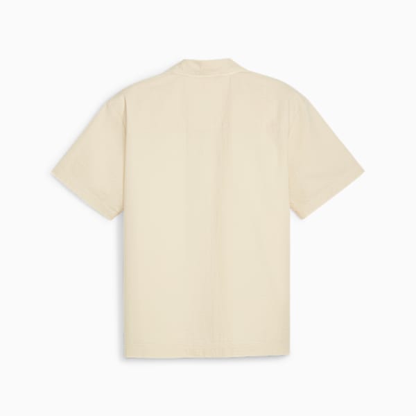 Camisa MMQ Seersucker para hombre, Alpine Snow, extralarge
