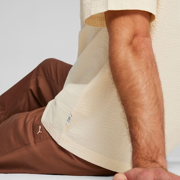 Camisa MMQ Seersucker para hombre, Alpine Snow, extralarge