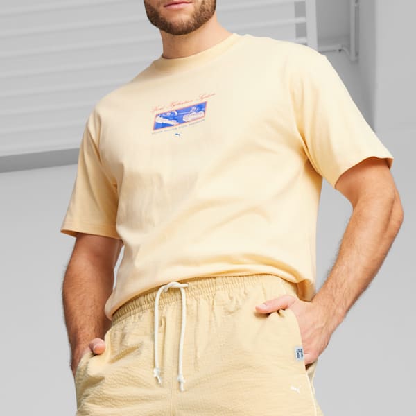 MMQ Men's Seersucker Shorts, Chamomile, extralarge-IND