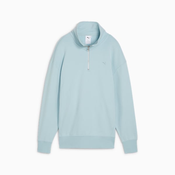 YONA Women's Half-Zip Sweatshirt, Turquoise Surf, extralarge-IND