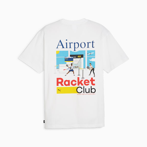 Camiseta para hombre House of Graphics Airport Racket Club, PUMA White, extralarge