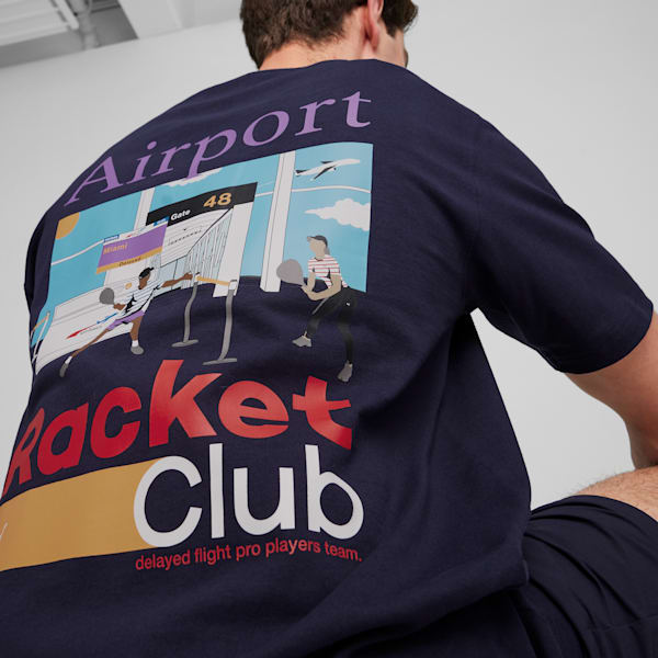 House of Graphics Airport Racket Club Men's Tee, PUMA Navy, extralarge